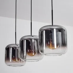 hofstein Suspension - Verre 25 cm Lauden Chrome, Clair, 3 lumières