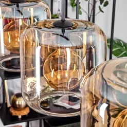 hofstein Suspension - Verre 25 cm Lauden Ambre, Clair, 3 lumières