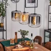 hofstein Suspension - Verre 25 cm Lauden Ambre, Clair, Fumé, 3 lumières