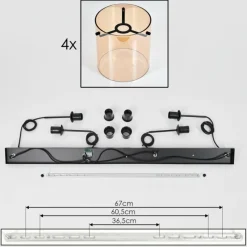 hofstein Suspension - Verre 20 cm Parane Ambre, 4 lumières