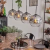 hofstein Suspension - Verre 25 cm Ripoll Clair, Fumé, 4 lumières