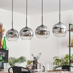 hofstein Suspension - Verre 25 cm Ripoll Clair, Fumé, 4 lumières