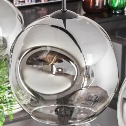 hofstein Suspension - Verre 25 cm Ripoll Clair, Fumé, 4 lumières