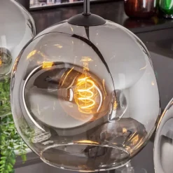 hofstein Suspension - Verre 25 cm Ripoll Clair, Fumé, 4 lumières