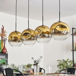 hofstein Suspension - Verre 30 cm Ripoll Or, Clair, 4 lumières