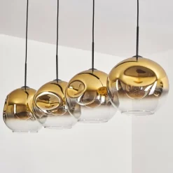 hofstein Suspension - Verre 30 cm Ripoll Or, Clair, 4 lumières