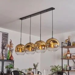 hofstein Suspension - Verre 30 cm Ripoll Or, Clair, 4 lumières