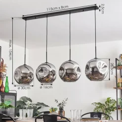 hofstein Suspension - Verre 30 cm Ripoll Chrome, 4 lumières