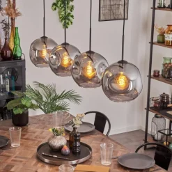 Suspension Verre Fumé-hofstein Suspension - Verre 25 cm Ripoll Fumé, 4 lumières