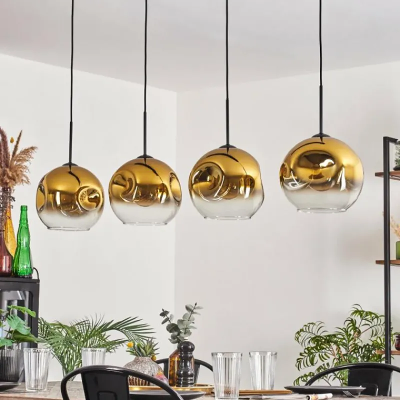 hofstein Suspension - Verre 25 cm Ripoll Or, Clair, 4 lumières