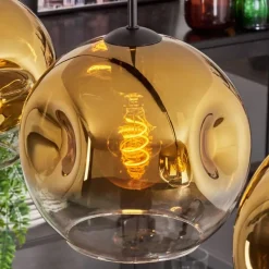 hofstein Suspension - Verre 25 cm Ripoll Or, Clair, 4 lumières