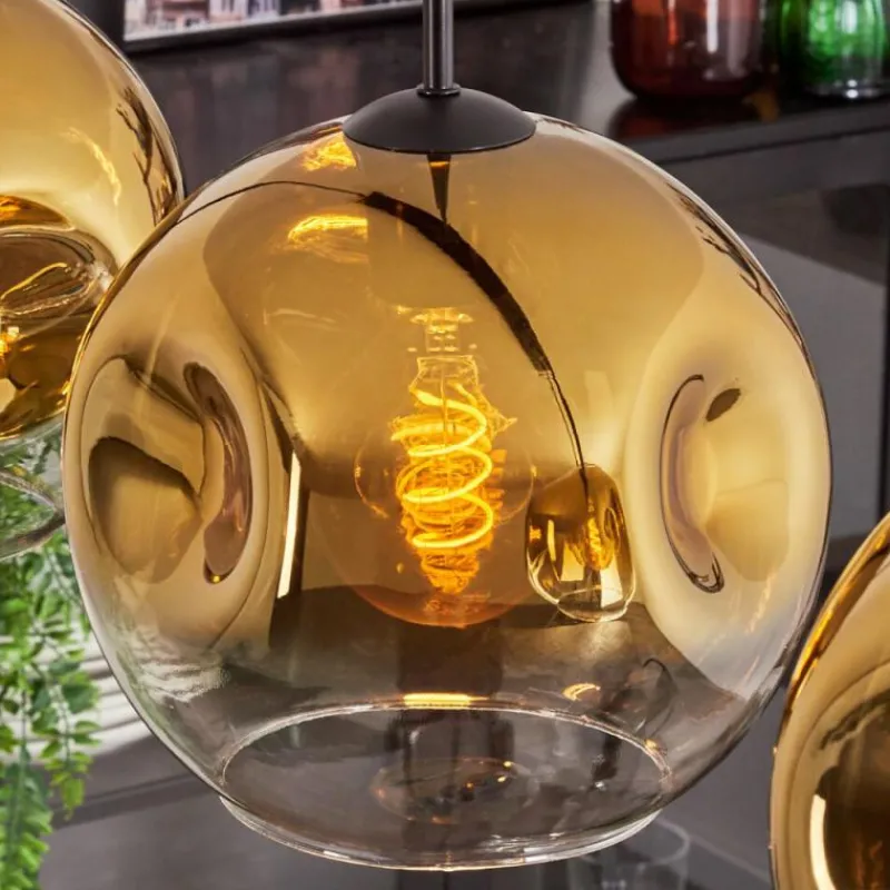 hofstein Suspension - Verre 25 cm Ripoll Or, Clair, 4 lumières