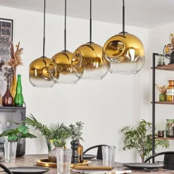 hofstein Suspension - Verre 25 cm Ripoll Or, Clair, 4 lumières