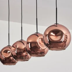 hofstein Suspension - Verre 25 cm Ripoll Cuivré, 4 lumières