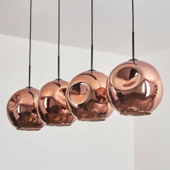 hofstein Suspension - Verre 30 cm Ripoll Cuivré, 4 lumières