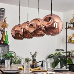 hofstein Suspension - Verre 30 cm Ripoll Cuivré, 4 lumières