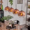 hofstein Suspension - Verre 25 cm Ripoll Clair, Cuivré, 4 lumières