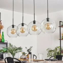 hofstein Suspension - Verre 30 cm Ripoll Clair, 4 lumières