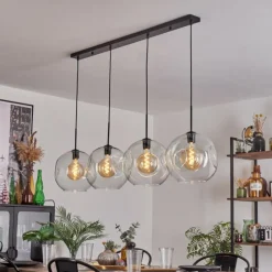 hofstein Suspension - Verre 30 cm Ripoll Clair, 4 lumières