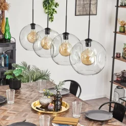 hofstein Suspension - Verre 30 cm Ripoll Clair, 4 lumières