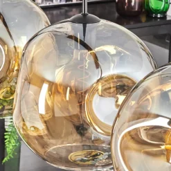 hofstein Suspension - Verre 30 cm Ripoll Ambre, 4 lumières