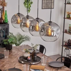 Suspension Verre Fumé-hofstein Suspension - Verre 30 cm Ripoll Clair, Fumé, 4 lumières