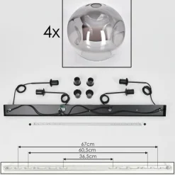 Suspension Verre Fumé-hofstein Suspension - Verre 30 cm Ripoll Clair, Fumé, 4 lumières