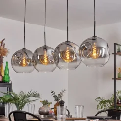 Suspension Verre Fumé-hofstein Suspension - Verre 30 cm Ripoll Clair, Fumé, 4 lumières