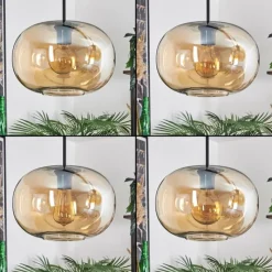 hofstein Suspension - Verre 30 cm Ripoll Ambre, 4 lumières