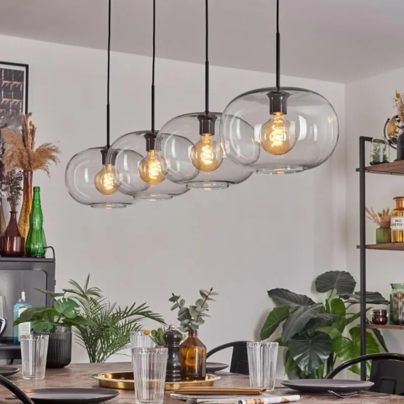 hofstein Suspension - Verre 30 cm Ripoll Clair, 4 lumières