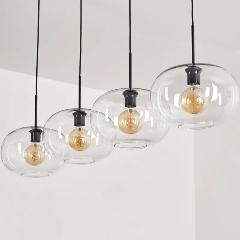 hofstein Suspension - Verre 30 cm Ripoll Clair, 4 lumières