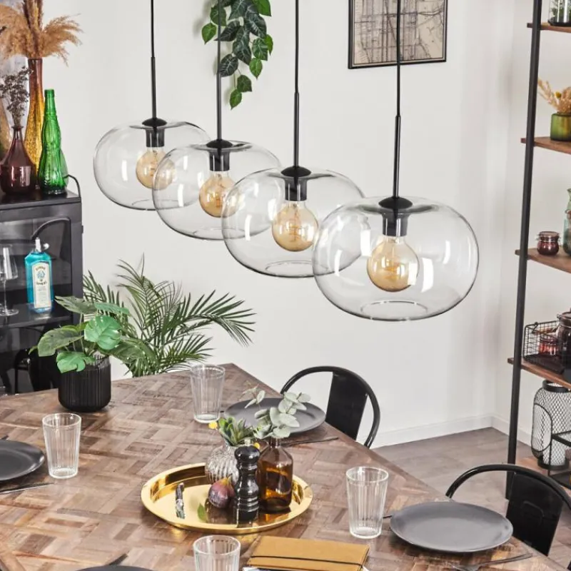 hofstein Suspension - Verre 30 cm Ripoll Clair, 4 lumières