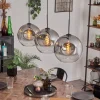 hofstein Suspension - Verre 30 cm Ripoll Clair, Fumé, 3 lumières