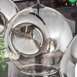 hofstein Suspension - Verre 30 cm Ripoll Clair, Fumé, 3 lumières