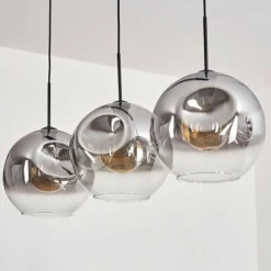 hofstein Suspension - Verre 30 cm Ripoll Clair, Fumé, 3 lumières