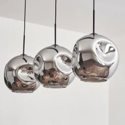 hofstein Suspension - Verre 30 cm Ripoll Chrome, 3 lumières
