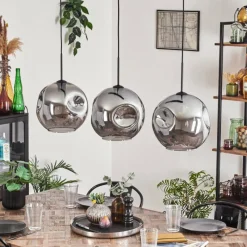 hofstein Suspension - Verre 30 cm Ripoll Fumé, 3 lumières