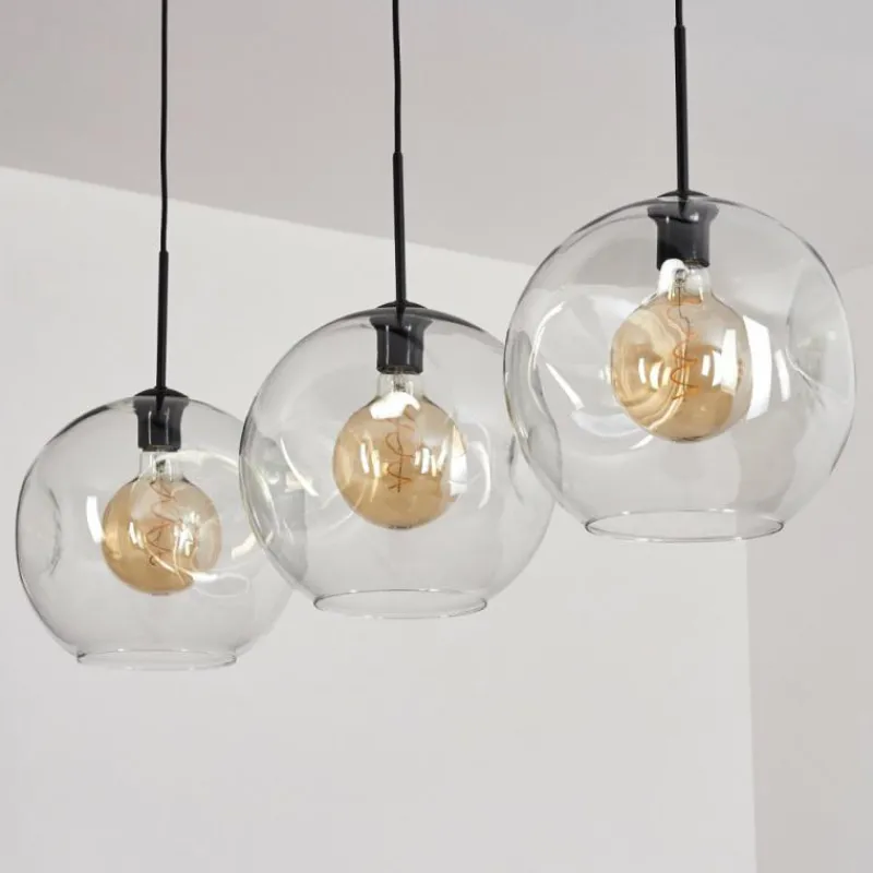 hofstein Suspension - Verre 30 cm Ripoll Clair, 3 lumières