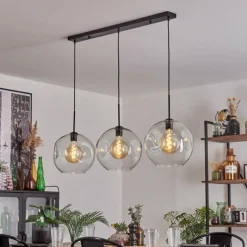 hofstein Suspension - Verre 30 cm Ripoll Clair, 3 lumières