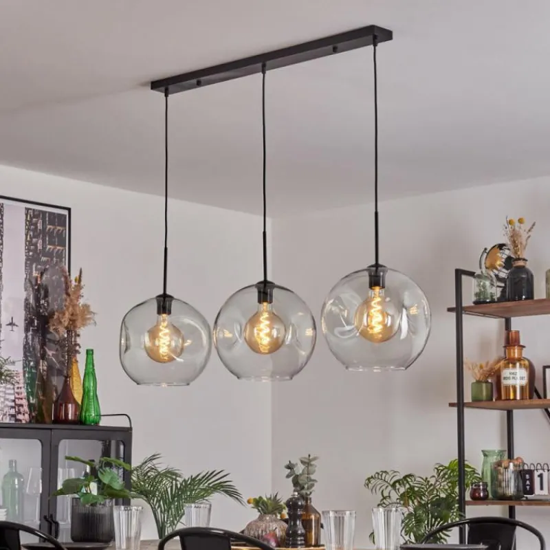 hofstein Suspension - Verre 30 cm Ripoll Clair, 3 lumières