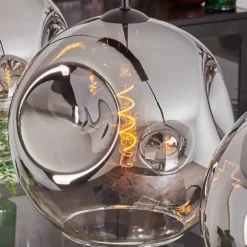 hofstein Suspension - Verre 30 cm Ripoll Chrome, Clair, 3 lumières