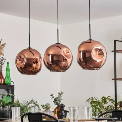 hofstein Suspension - Verre 30 cm Ripoll Cuivré, 3 lumières