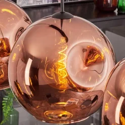 hofstein Suspension - Verre 30 cm Ripoll Cuivré, 3 lumières