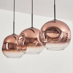 hofstein Suspension - Verre 30 cm Ripoll Clair, Cuivré, 3 lumières