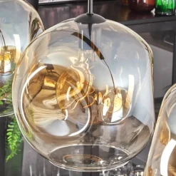 hofstein Suspension - Verre 30 cm Ripoll Noir, 3 lumières