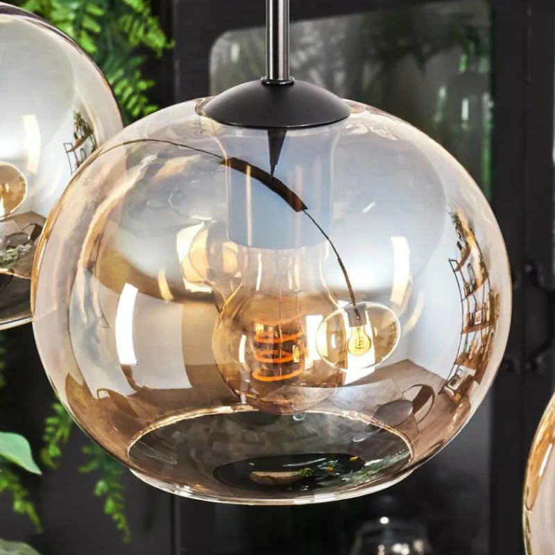 hofstein Suspension - Verre Apedo Ambre, 4 lumières