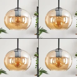 hofstein Suspension - Verre Apedo Ambre, 3 lumières