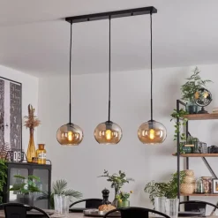 hofstein Suspension - Verre Apedo Ambre, 3 lumières