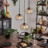 hofstein Suspension - Verre Apedo Ambre, Clair, 3 lumières