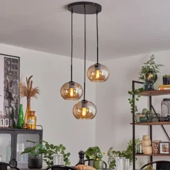 hofstein Suspension - Verre Apedo Ambre, 3 lumières